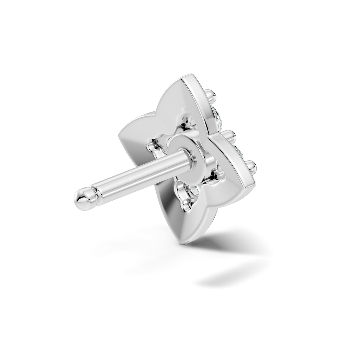 Four-Petal Flower Diamond Nose Pin