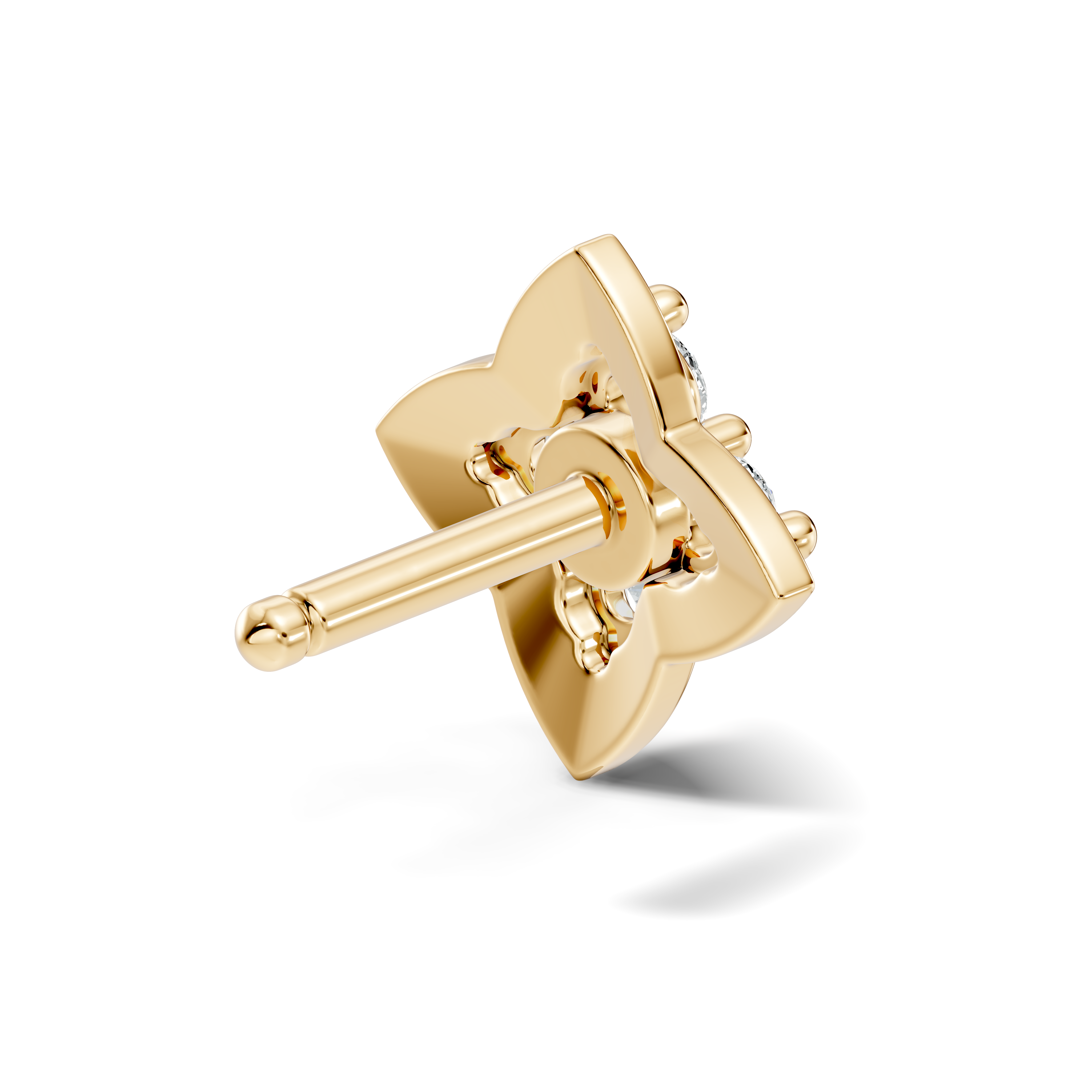 Four-Petal Flower Diamond Nose Pin