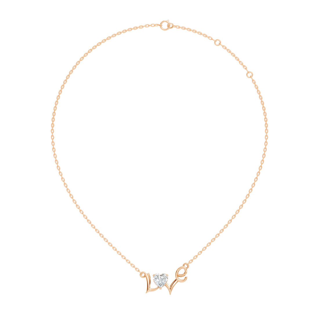 Heart Cut Diamond Script "Love" Pendant (0.44 TCW)