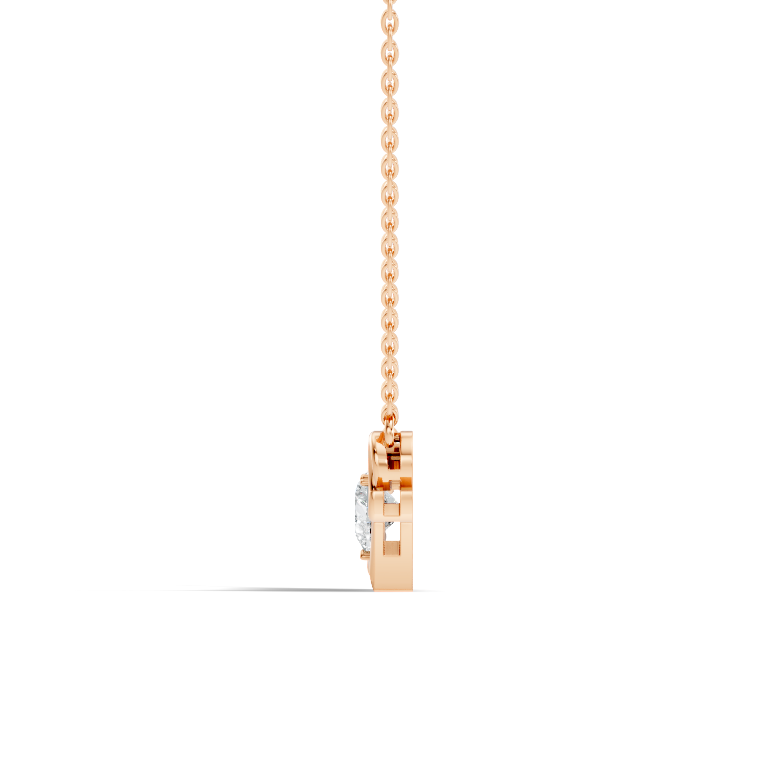 Heart Cut Diamond Script "Love" Pendant (0.44 TCW)
