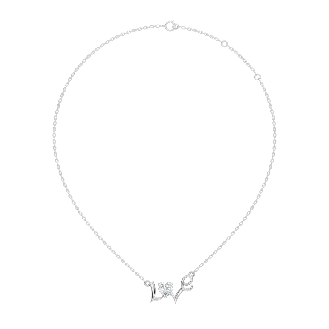 Heart Cut Diamond Script "Love" Pendant (0.44 TCW)