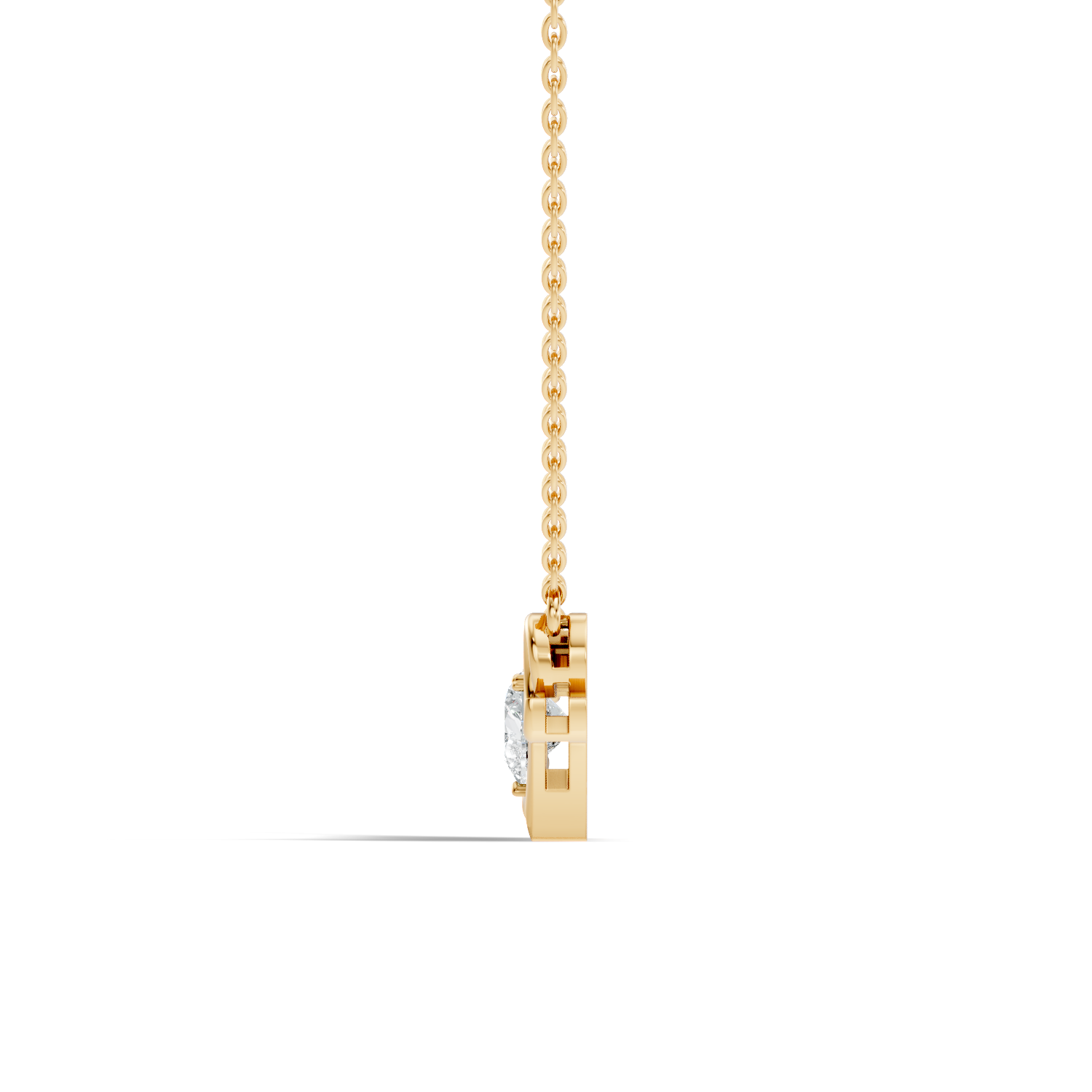 Heart Cut Diamond Script "Love" Pendant (0.44 TCW)