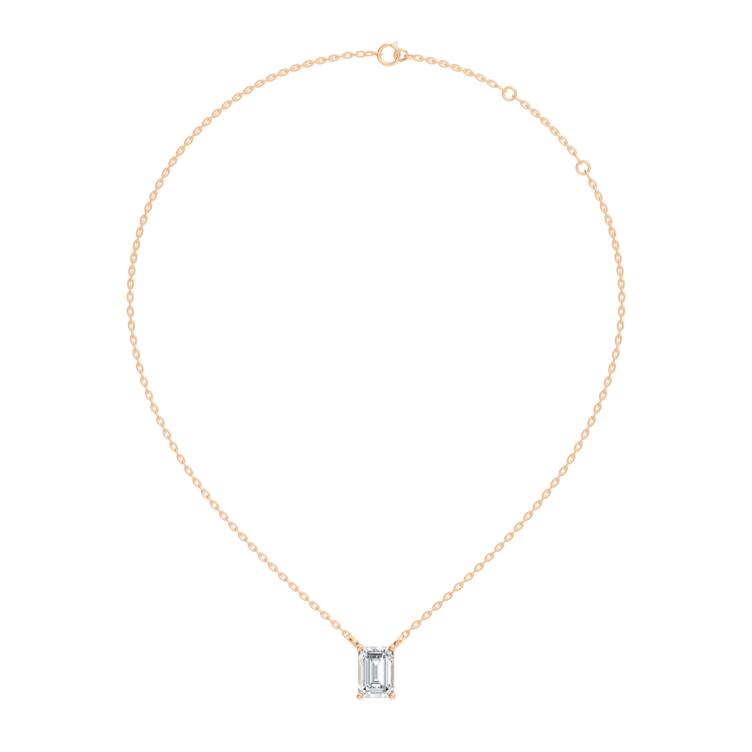 71 Pointer Emerald-Cut Solitaire Diamond Pendant