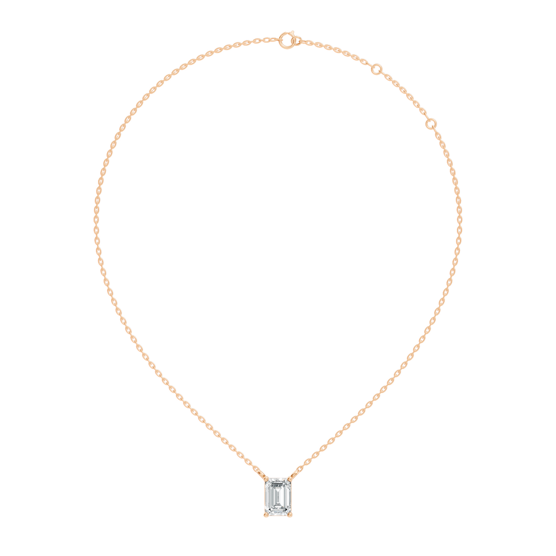 71 Pointer Emerald-Cut Solitaire Diamond Pendant