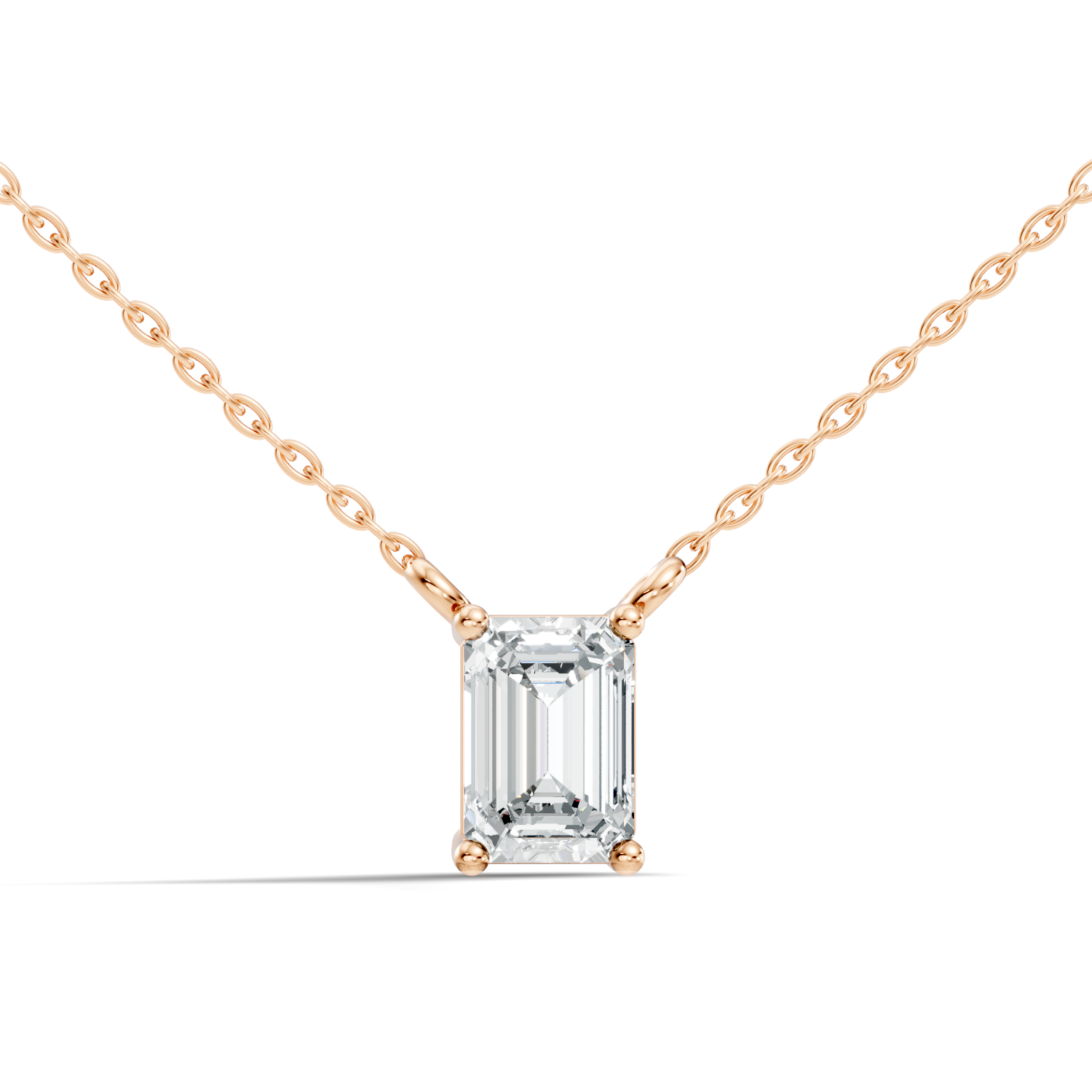 71 Pointer Emerald-Cut Solitaire Diamond Pendant
