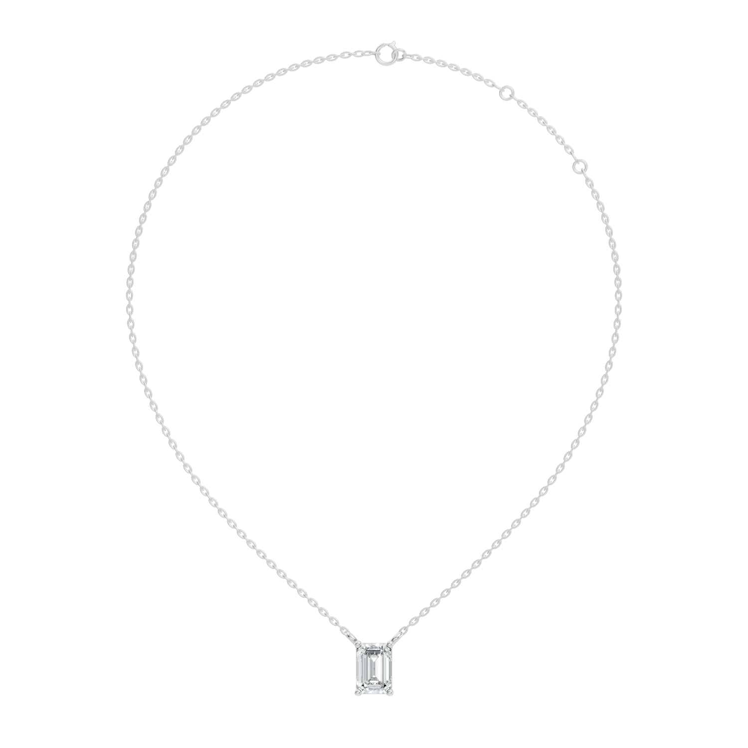 71 Pointer Emerald-Cut Solitaire Diamond Pendant