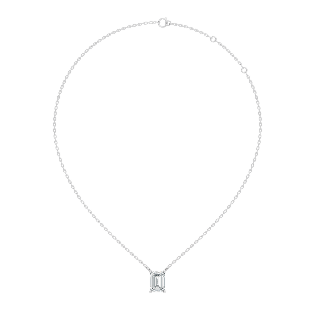 71 Pointer Emerald-Cut Solitaire Diamond Pendant