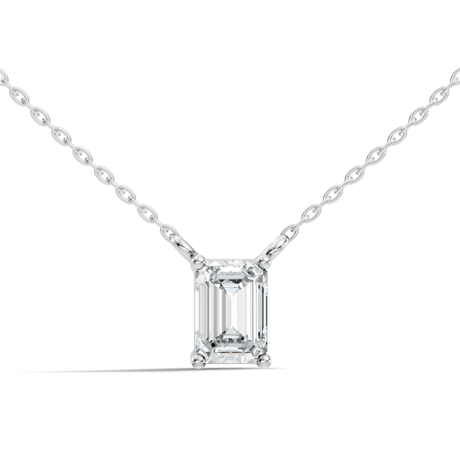71 Pointer Emerald-Cut Solitaire Diamond Pendant