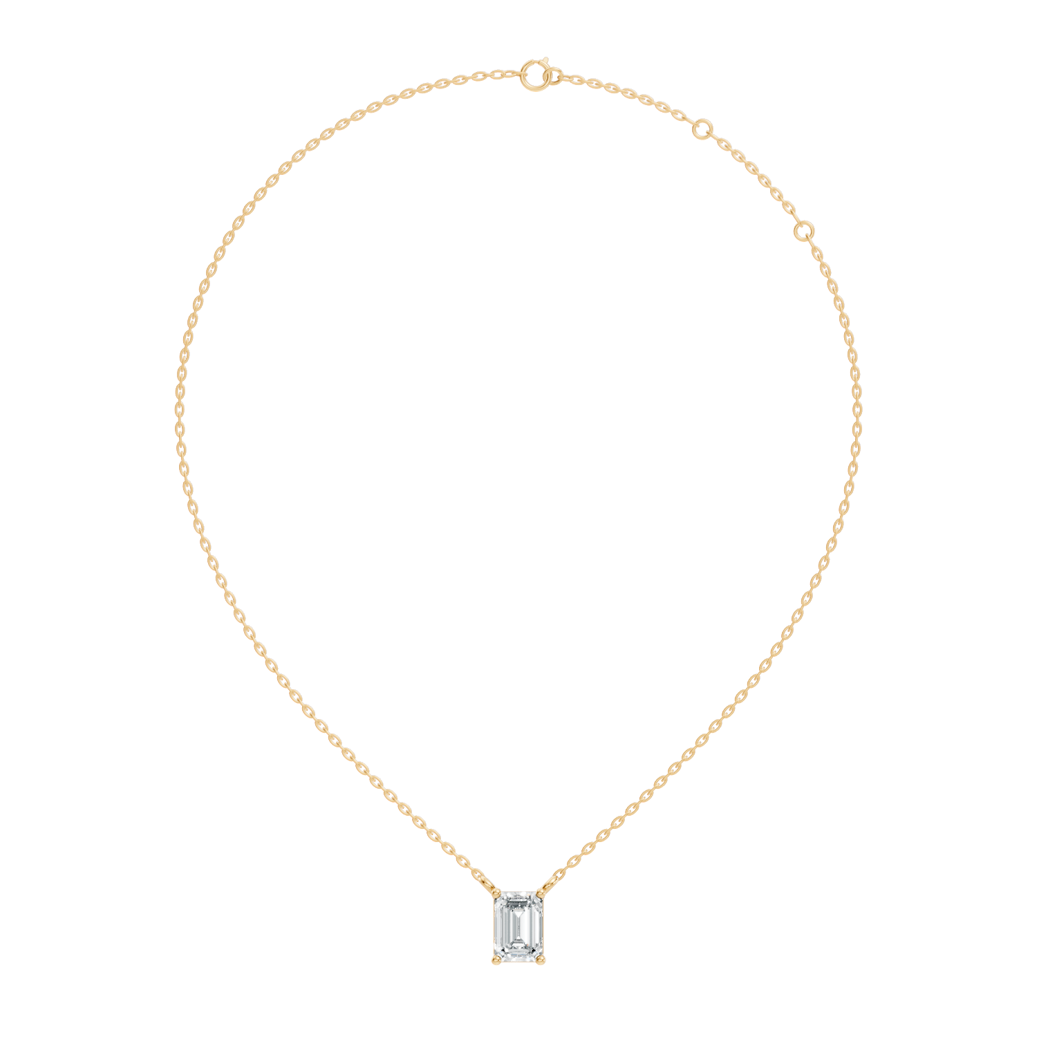 71 Pointer Emerald-Cut Solitaire Diamond Pendant