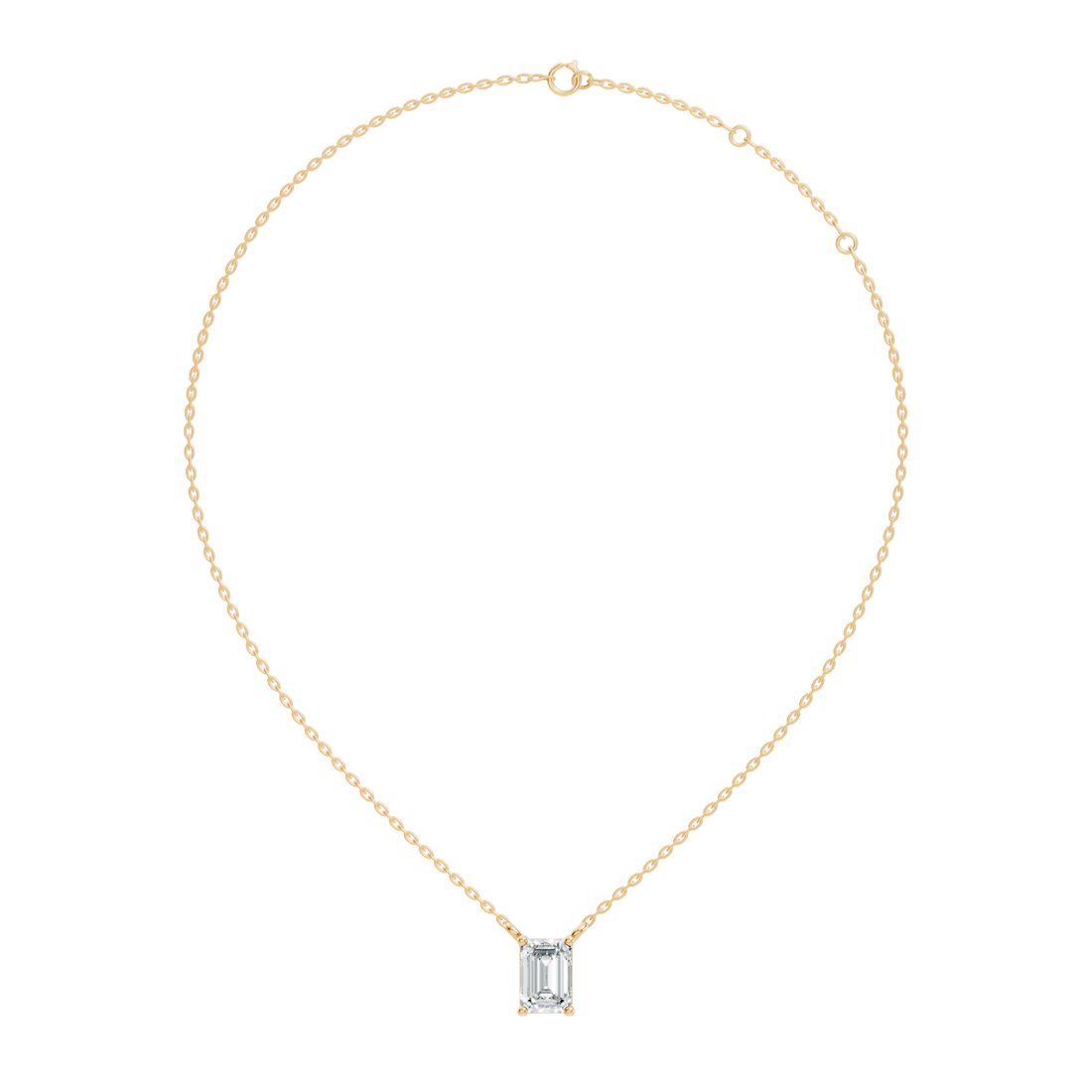 71 Pointer Emerald-Cut Solitaire Diamond Pendant