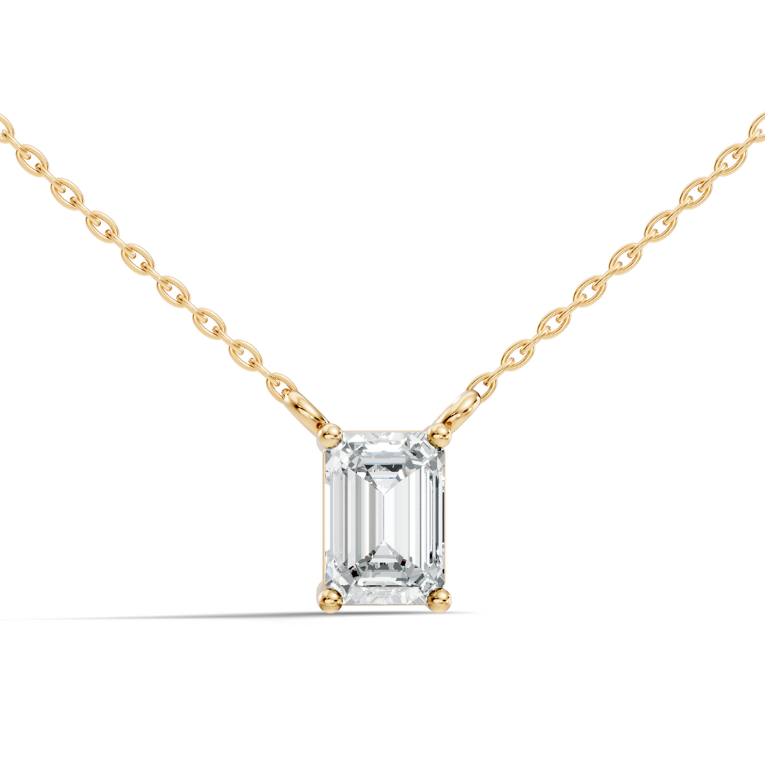 71 Pointer Emerald-Cut Solitaire Diamond Pendant