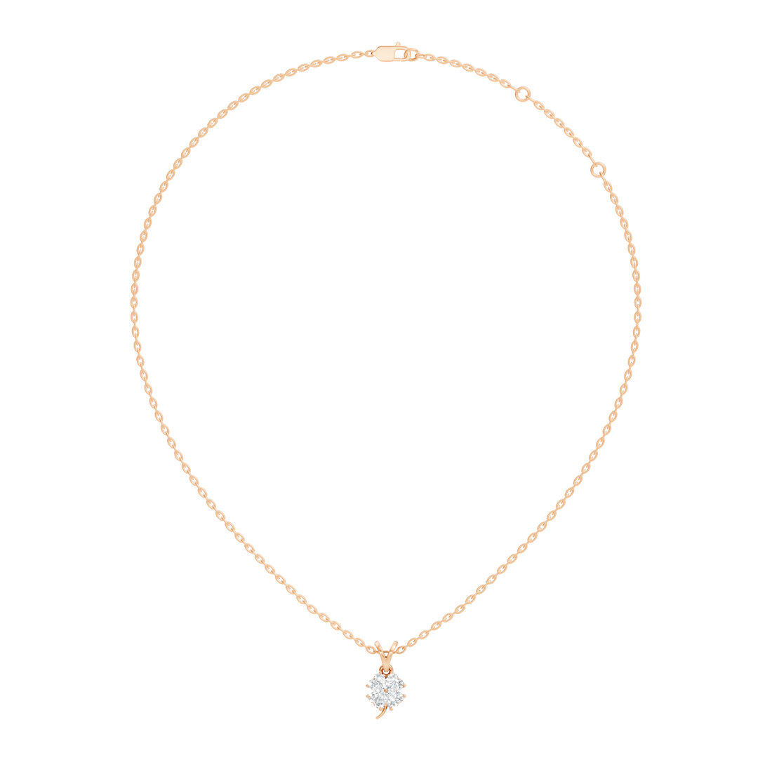Four-Leaf Clover Heart Diamond Pendant