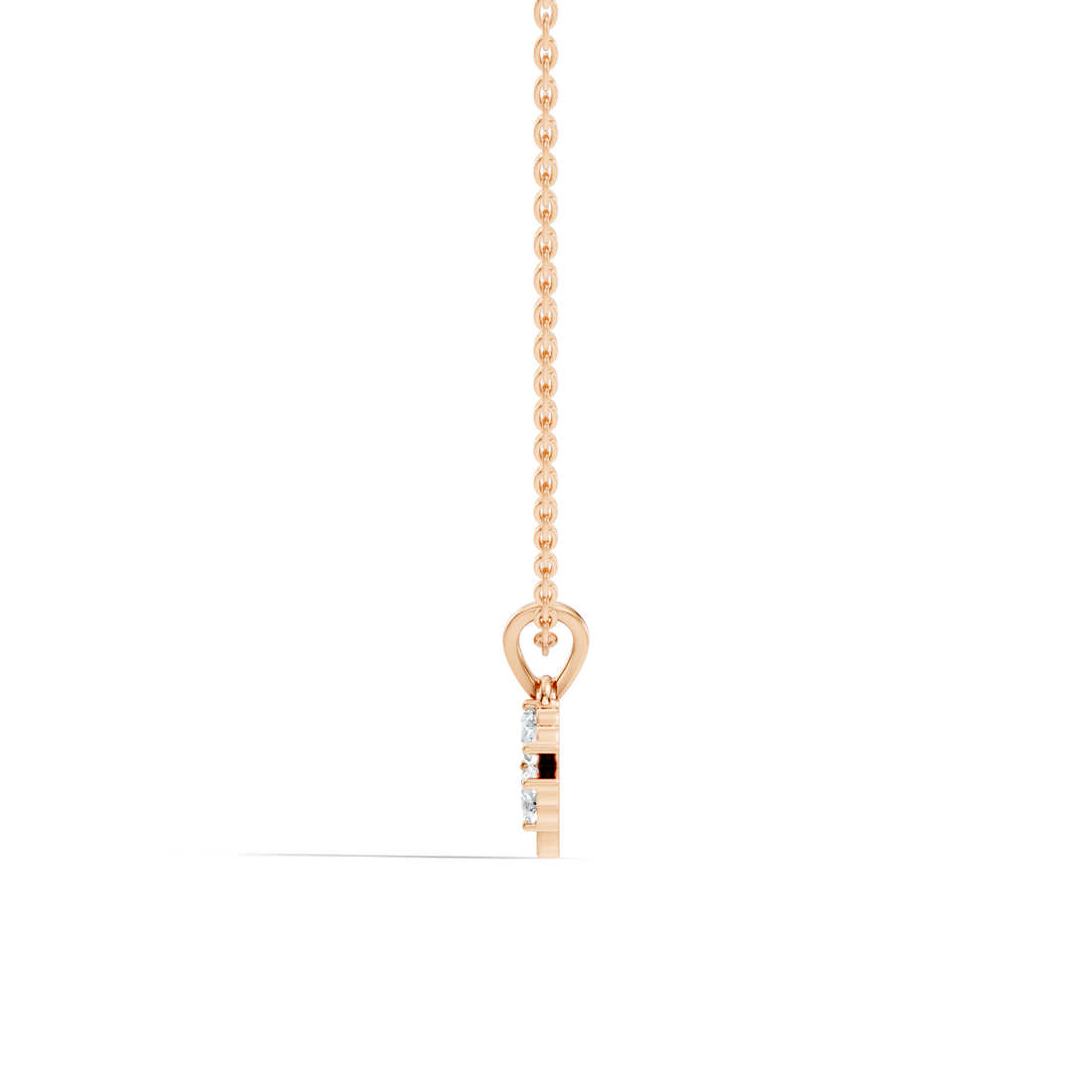 Four-Leaf Clover Heart Diamond Pendant