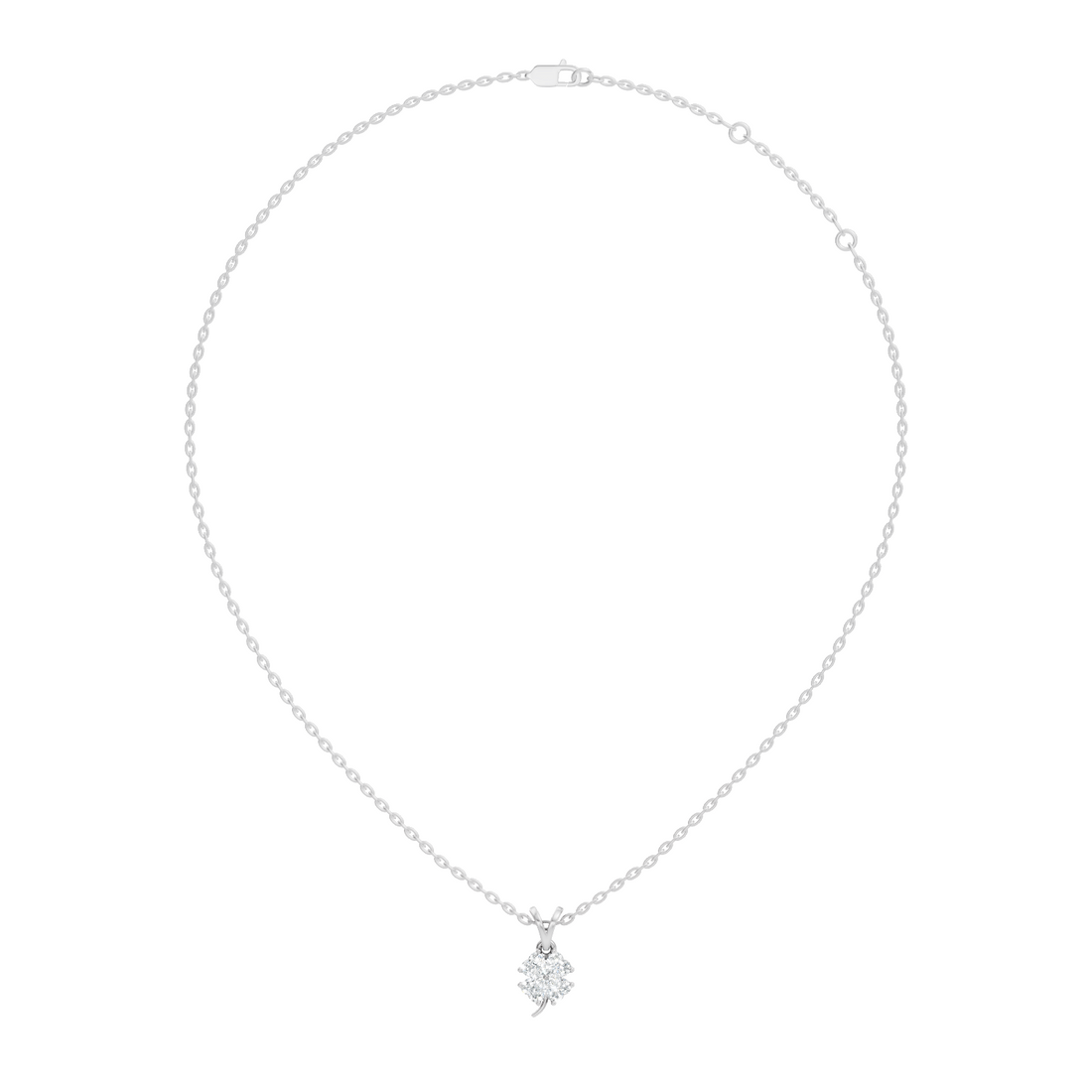 Four-Leaf Clover Heart Diamond Pendant
