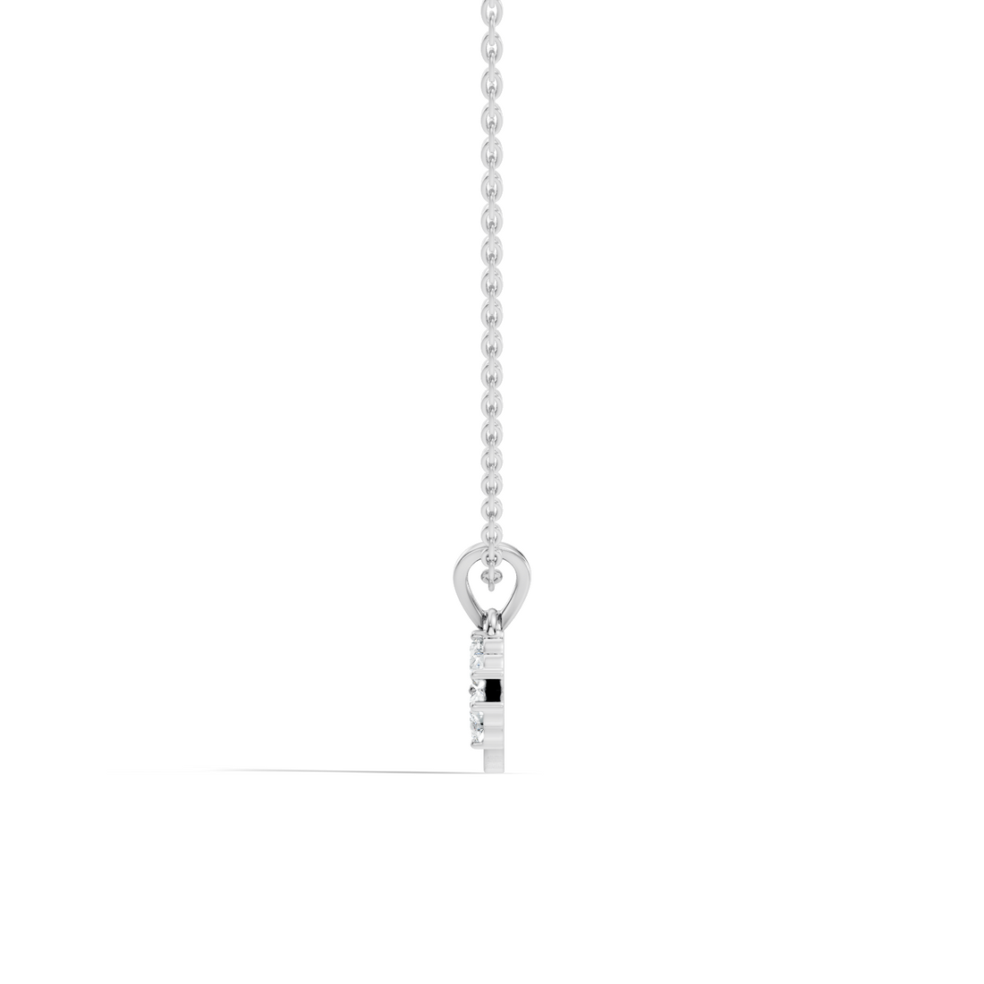 Four-Leaf Clover Heart Diamond Pendant