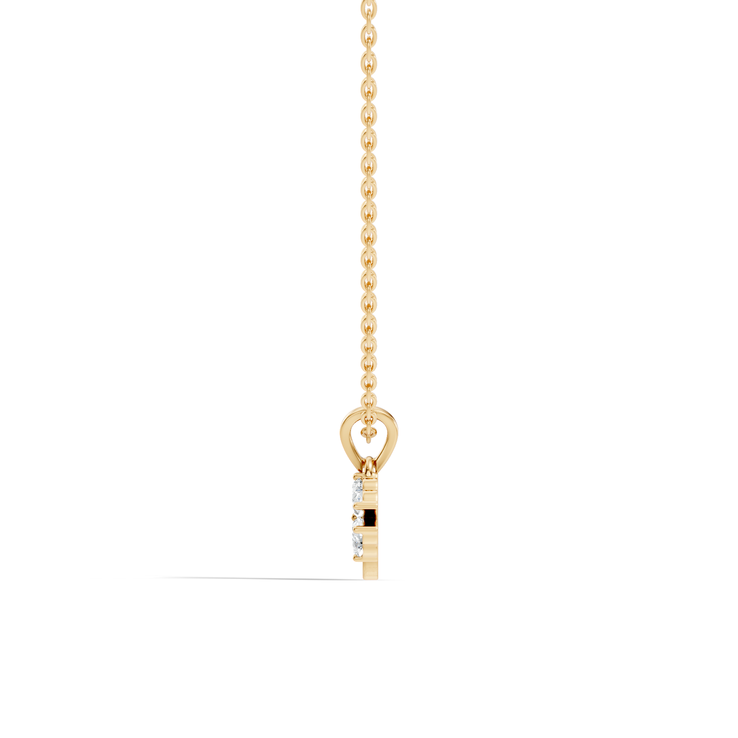 Four-Leaf Clover Heart Diamond Pendant