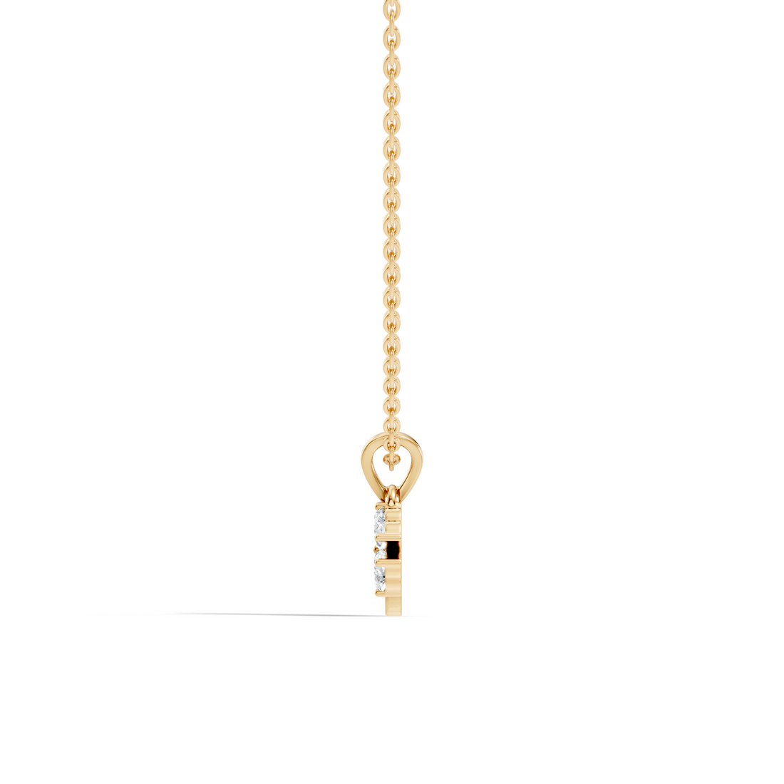 Four-Leaf Clover Heart Diamond Pendant