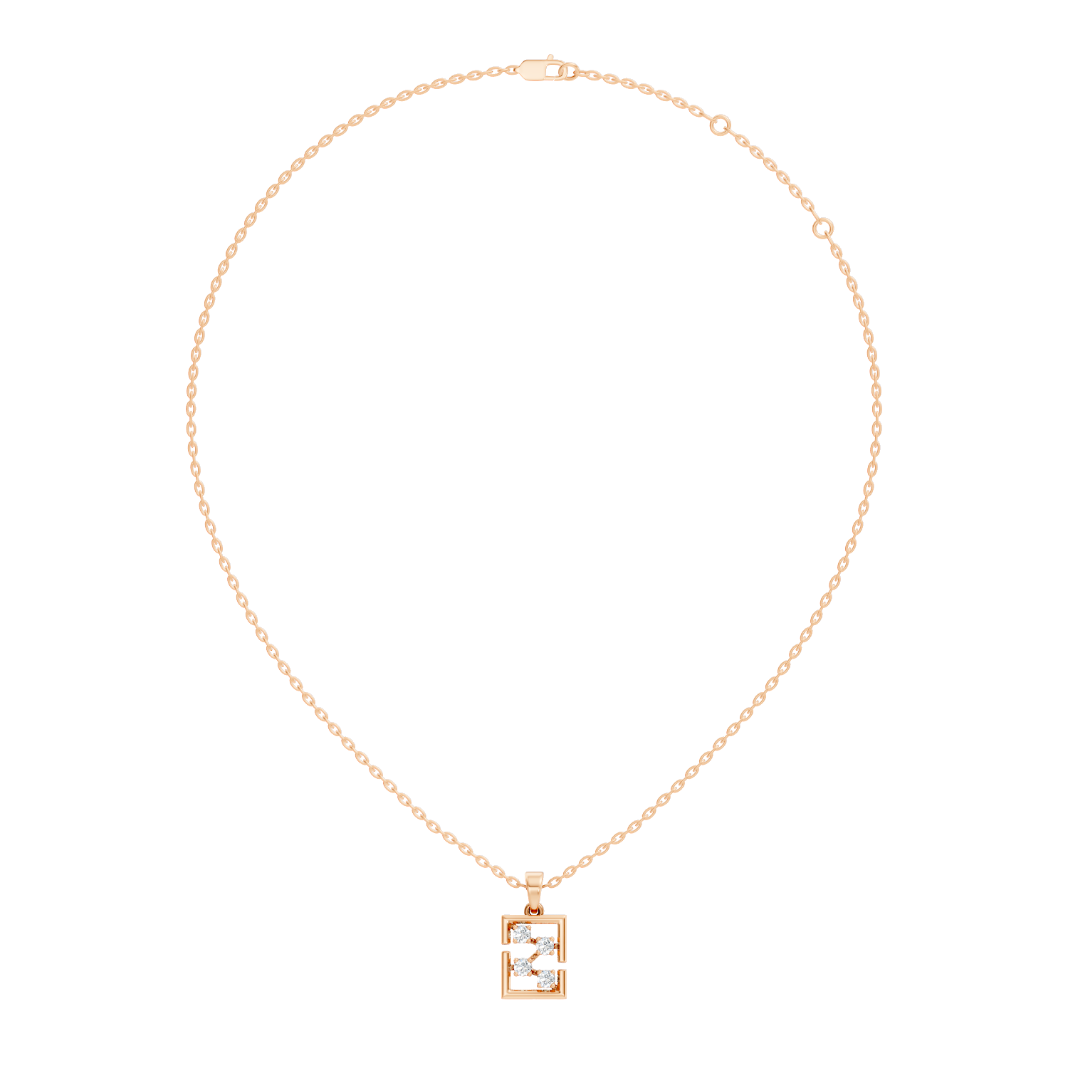 Geometric Framed Initial "Z" / Constellation Diamond Pendant