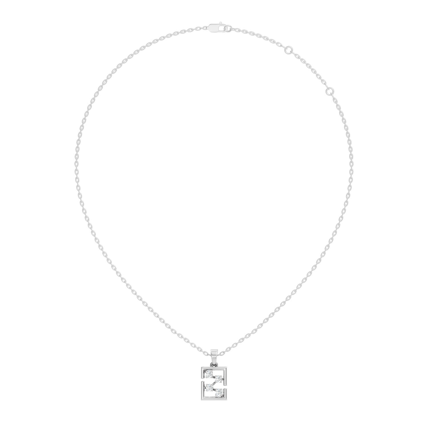 Geometric Framed Initial "Z" / Constellation Diamond Pendant