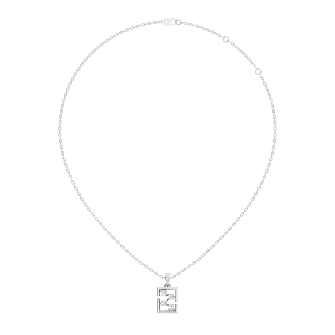 Geometric Framed Initial "Z" / Constellation Diamond Pendant