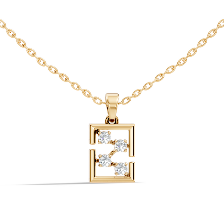 Geometric Framed Initial "Z" / Constellation Diamond Pendant