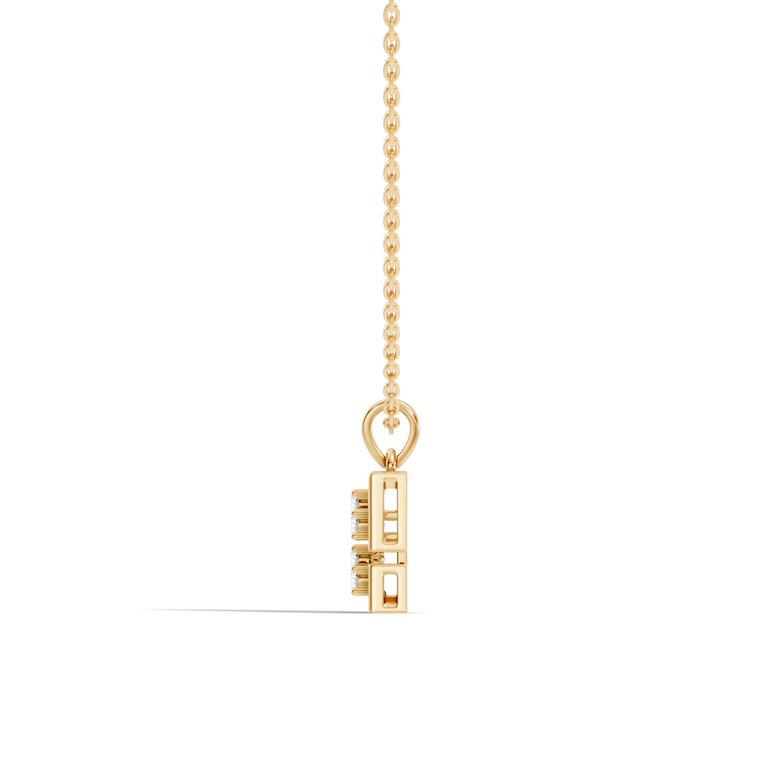 Geometric Framed Initial "Z" / Constellation Diamond Pendant