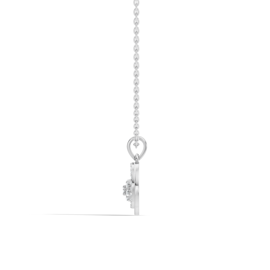 Dual Circle Flower Cluster Diamond Pendant