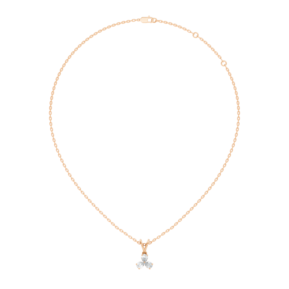 Three-Stone Pear Diamond Trefoil Pendant