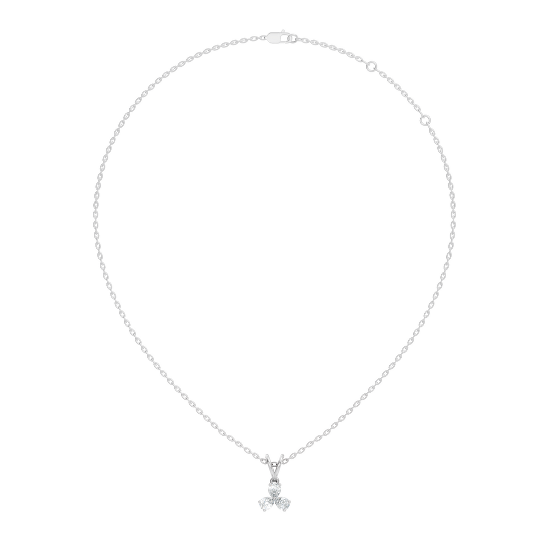 Three-Stone Pear Diamond Trefoil Pendant