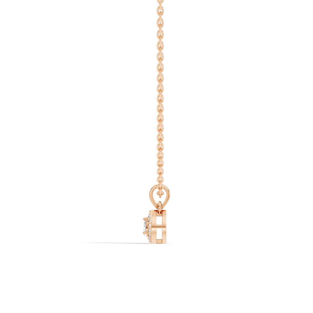 Pear Diamond Halo Drop Pendant