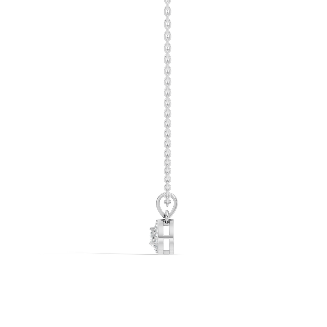 Pear Diamond Halo Drop Pendant