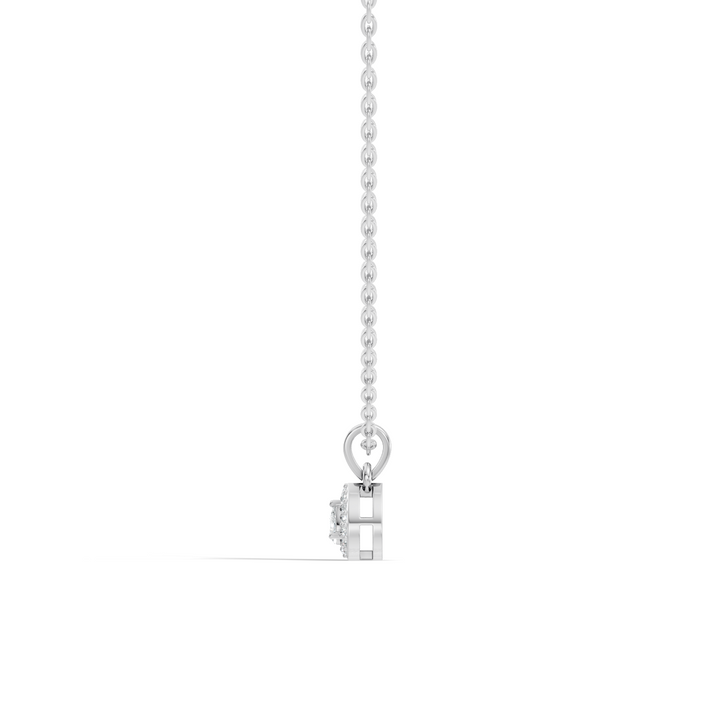 Pear Diamond Halo Drop Pendant