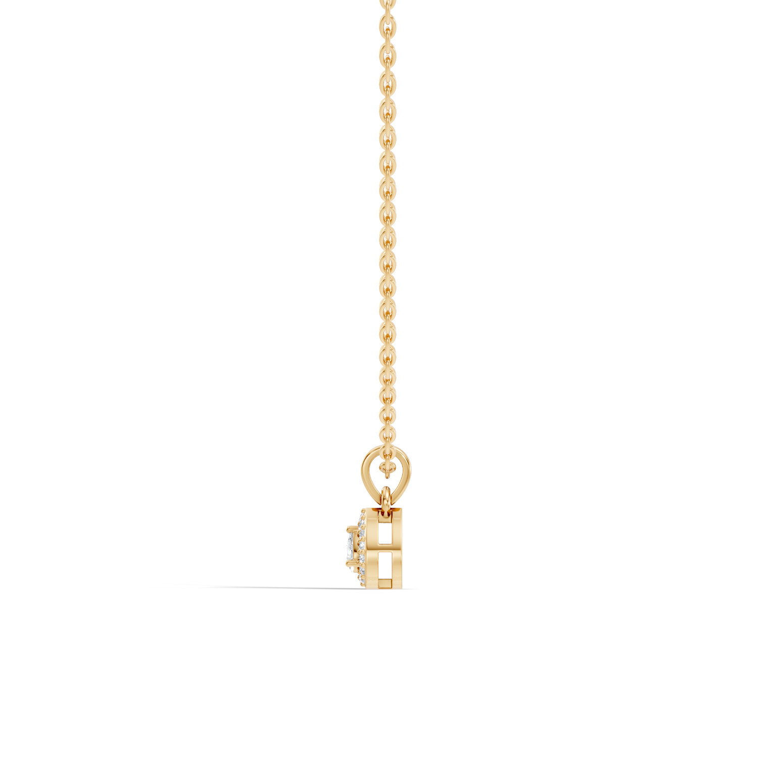 Pear Diamond Halo Drop Pendant