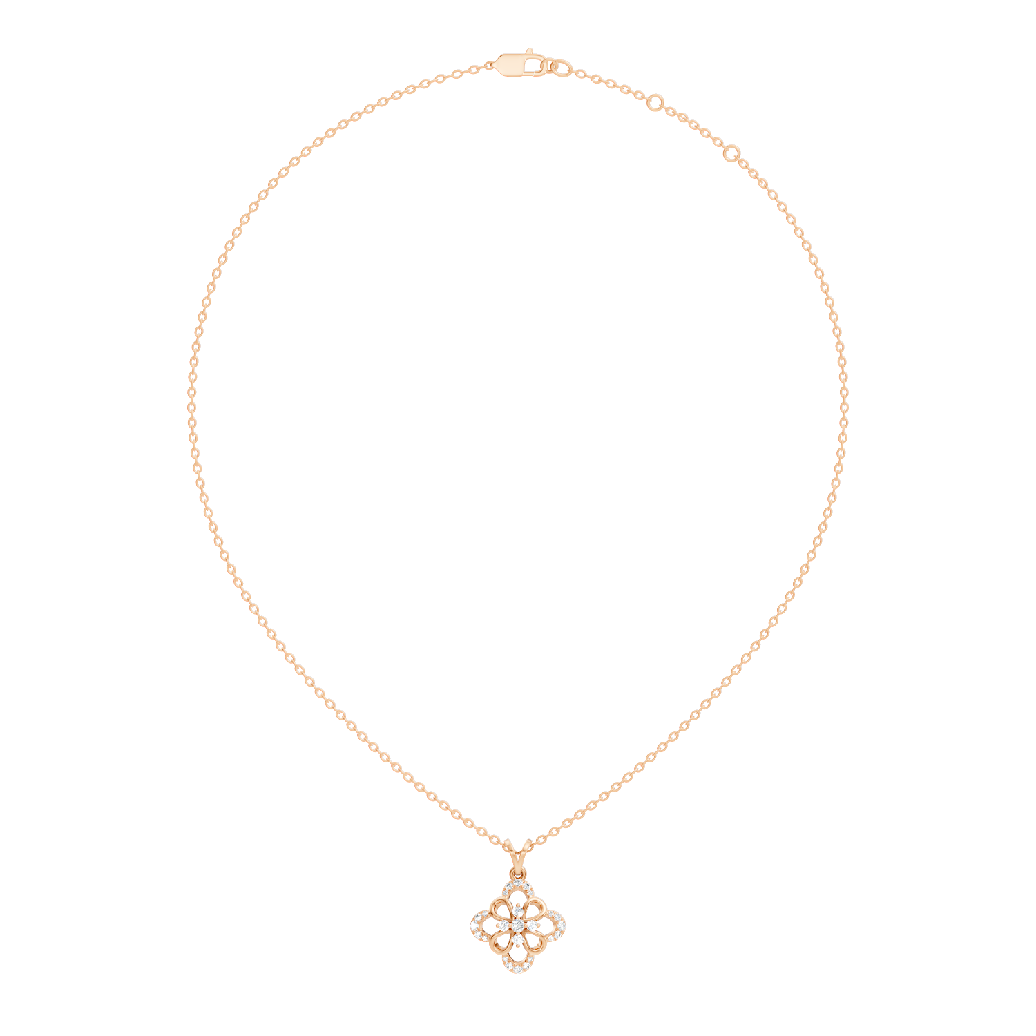 Openwork Floral Cluster Diamond Pendant