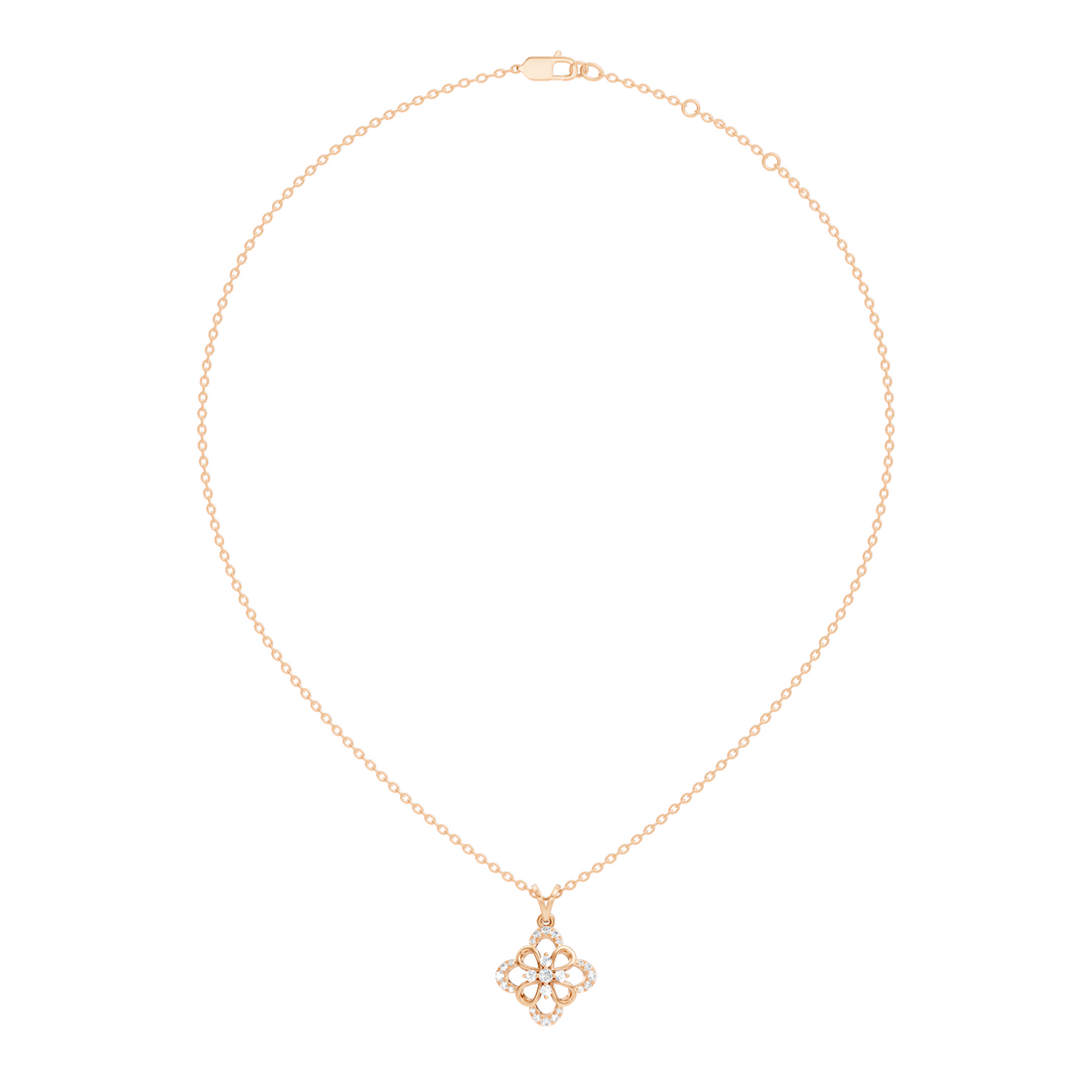 Openwork Floral Cluster Diamond Pendant