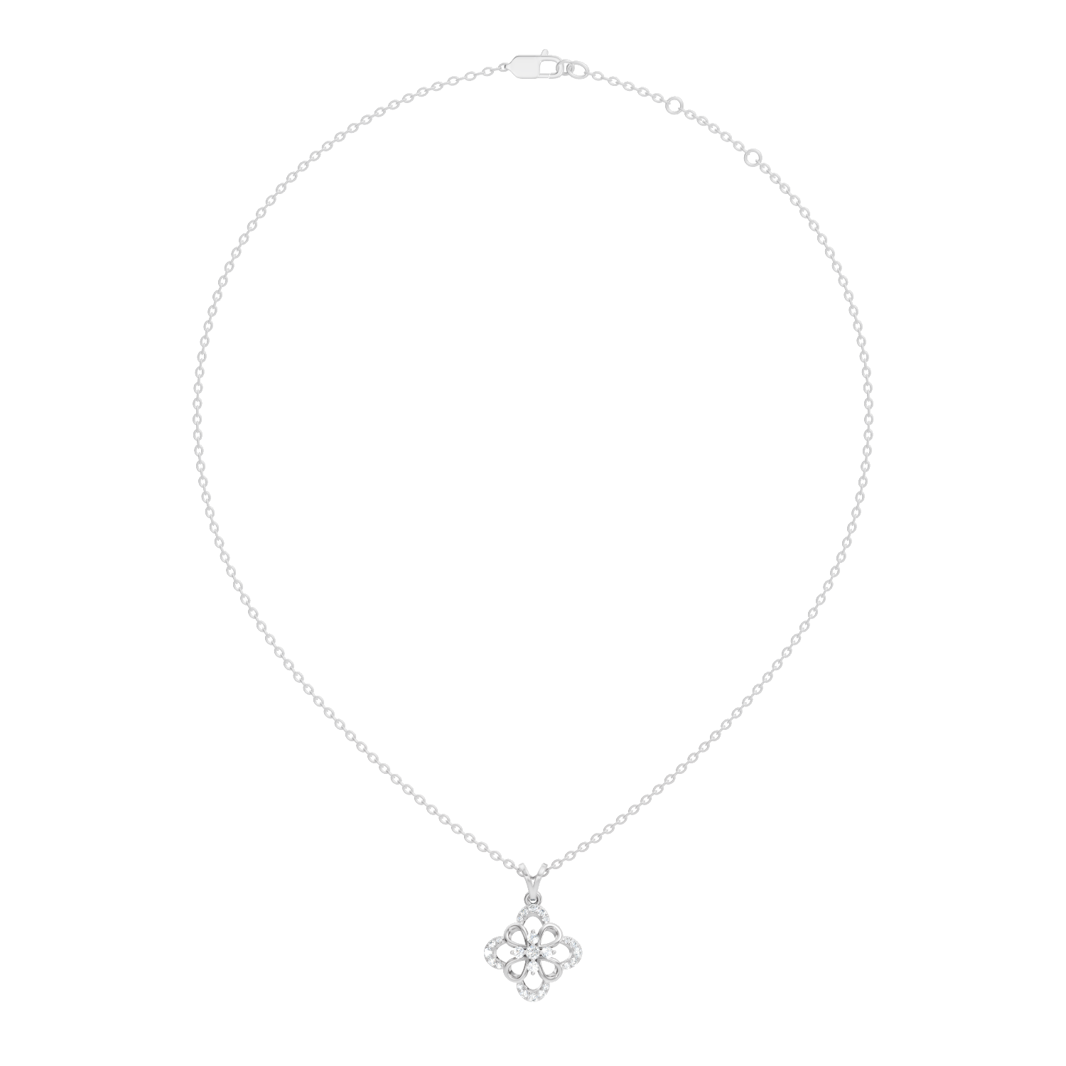 Openwork Floral Cluster Diamond Pendant