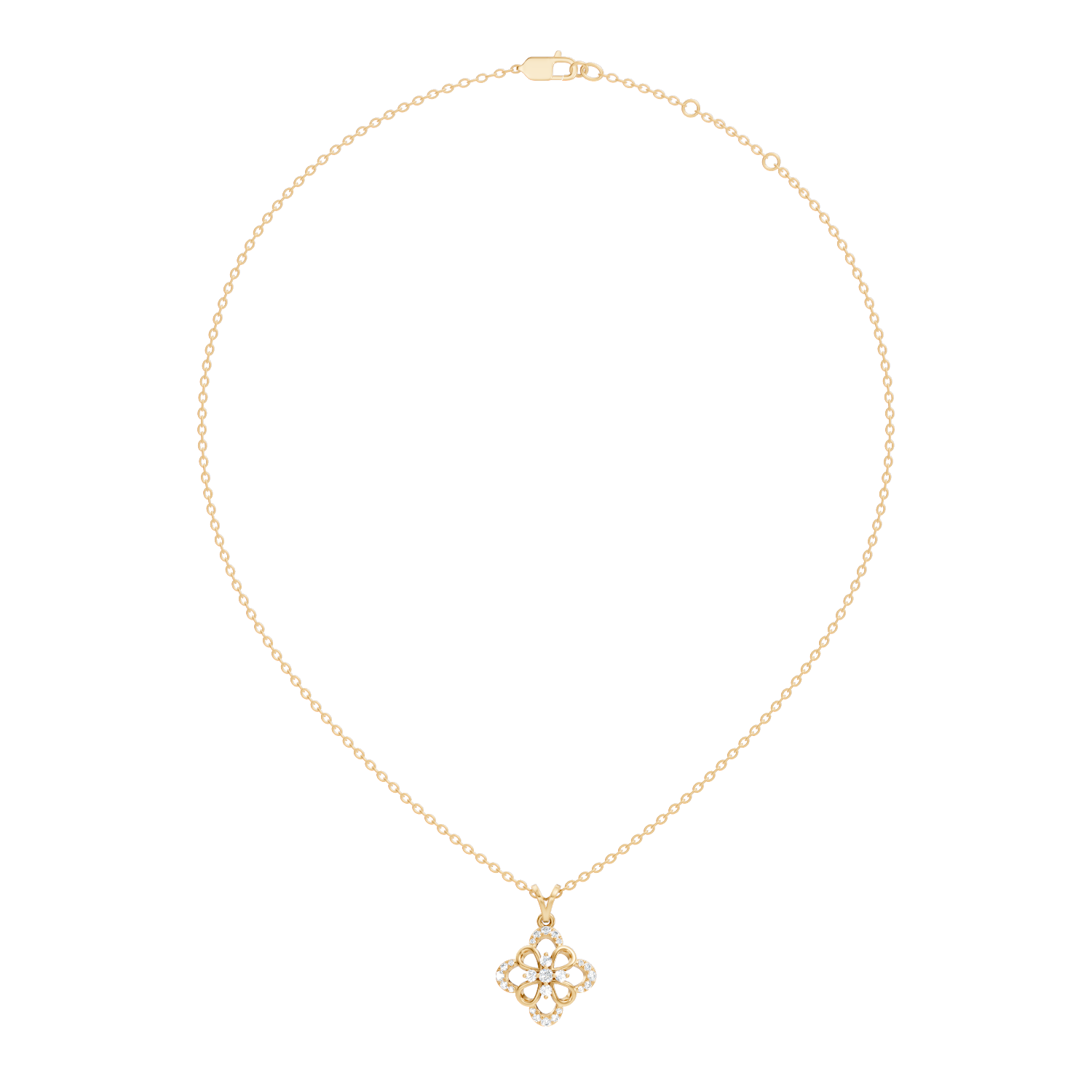 Openwork Floral Cluster Diamond Pendant