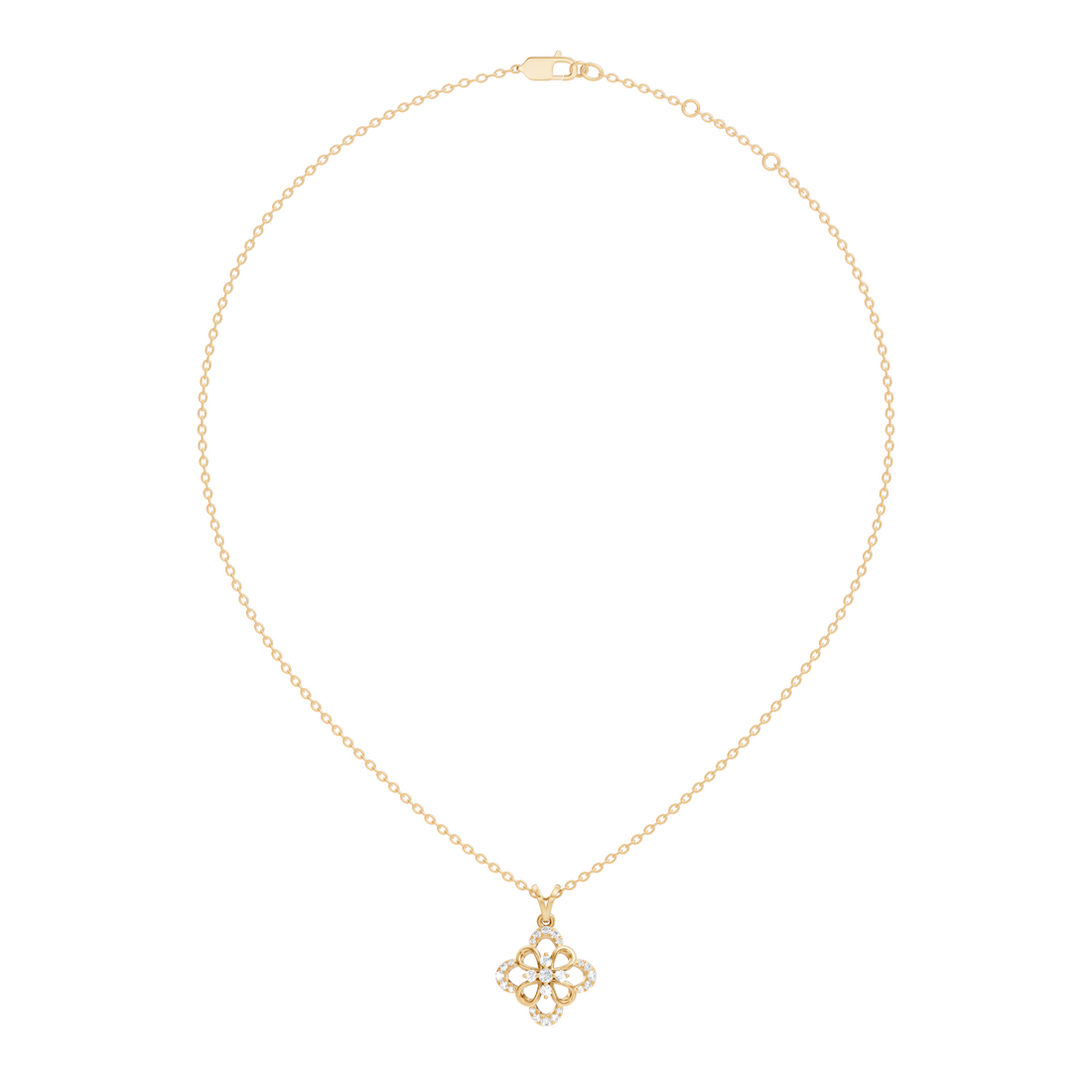 Openwork Floral Cluster Diamond Pendant