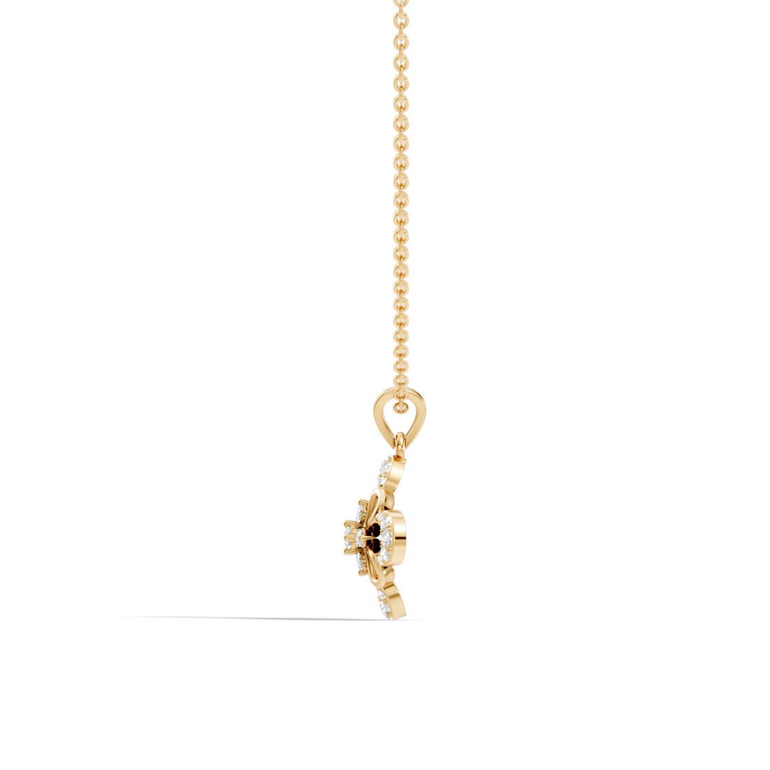 Openwork Floral Cluster Diamond Pendant