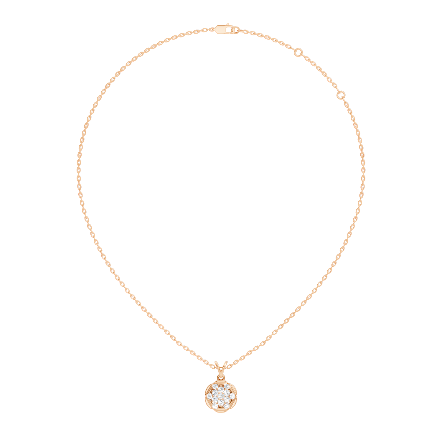 Flower Cluster Medallion Diamond Pendant