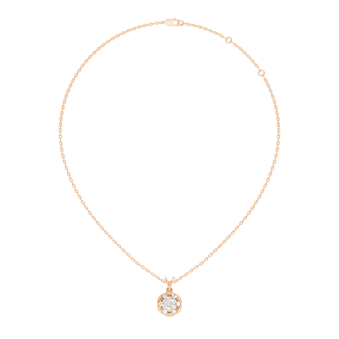 Flower Cluster Medallion Diamond Pendant