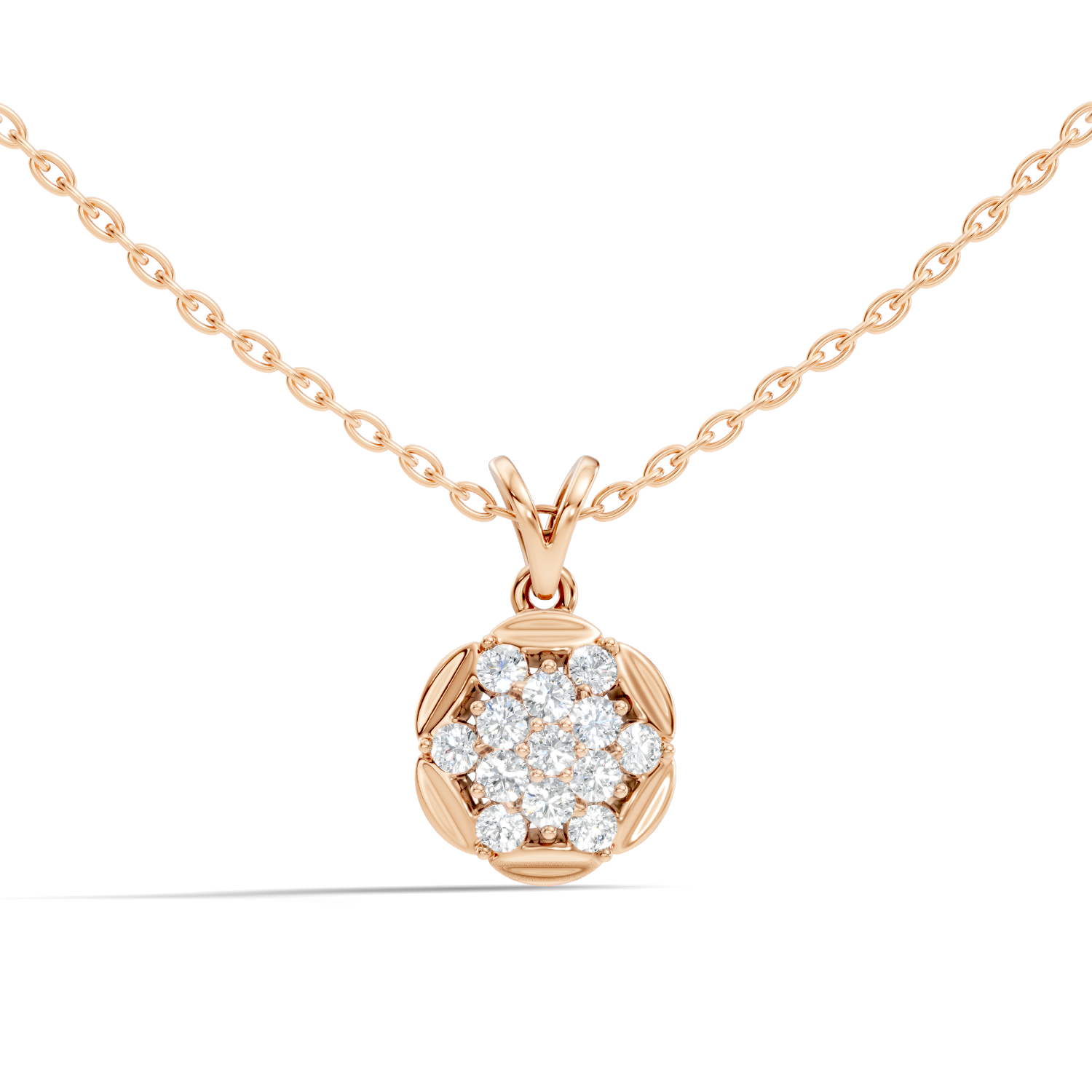 Flower Cluster Medallion Diamond Pendant
