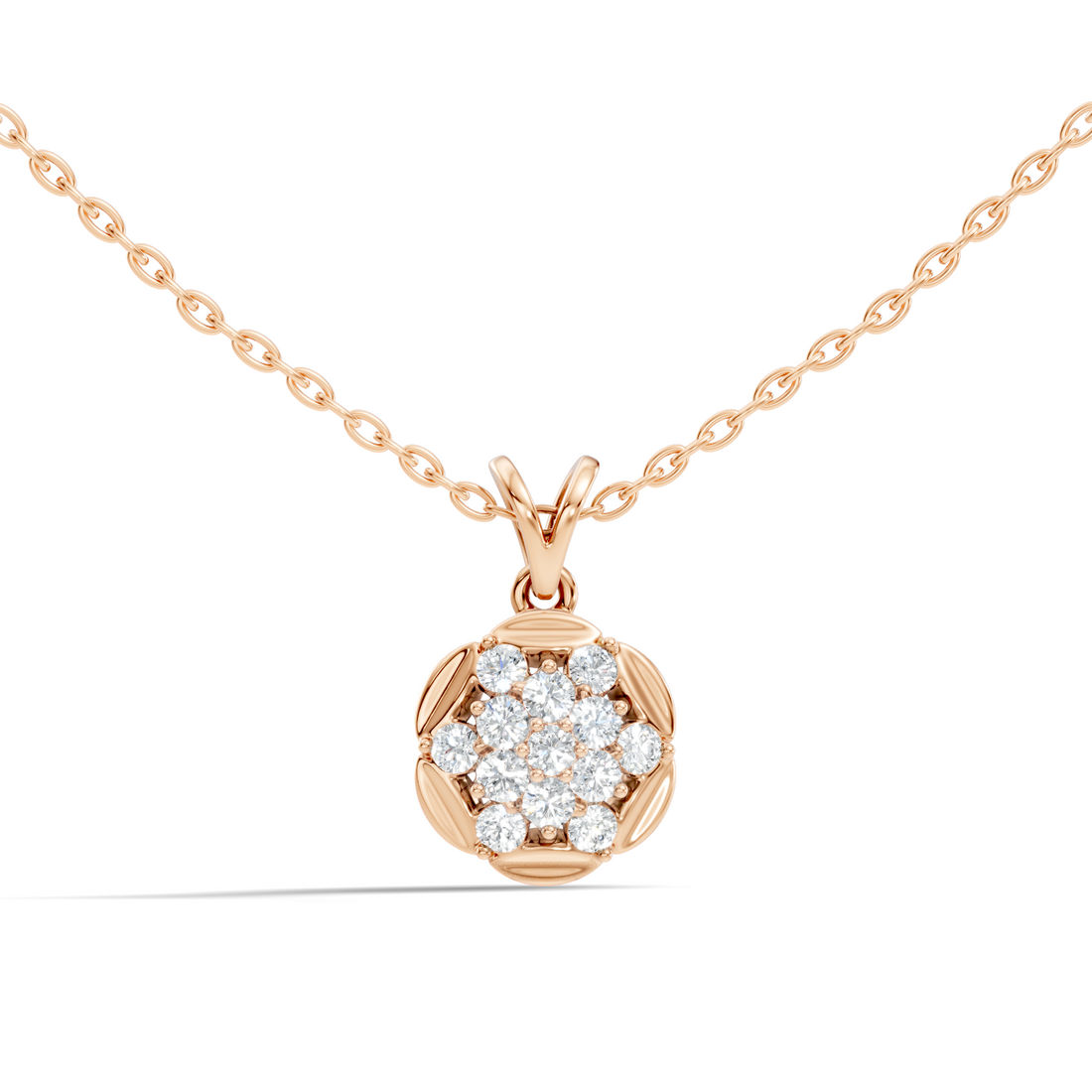 Flower Cluster Medallion Diamond Pendant