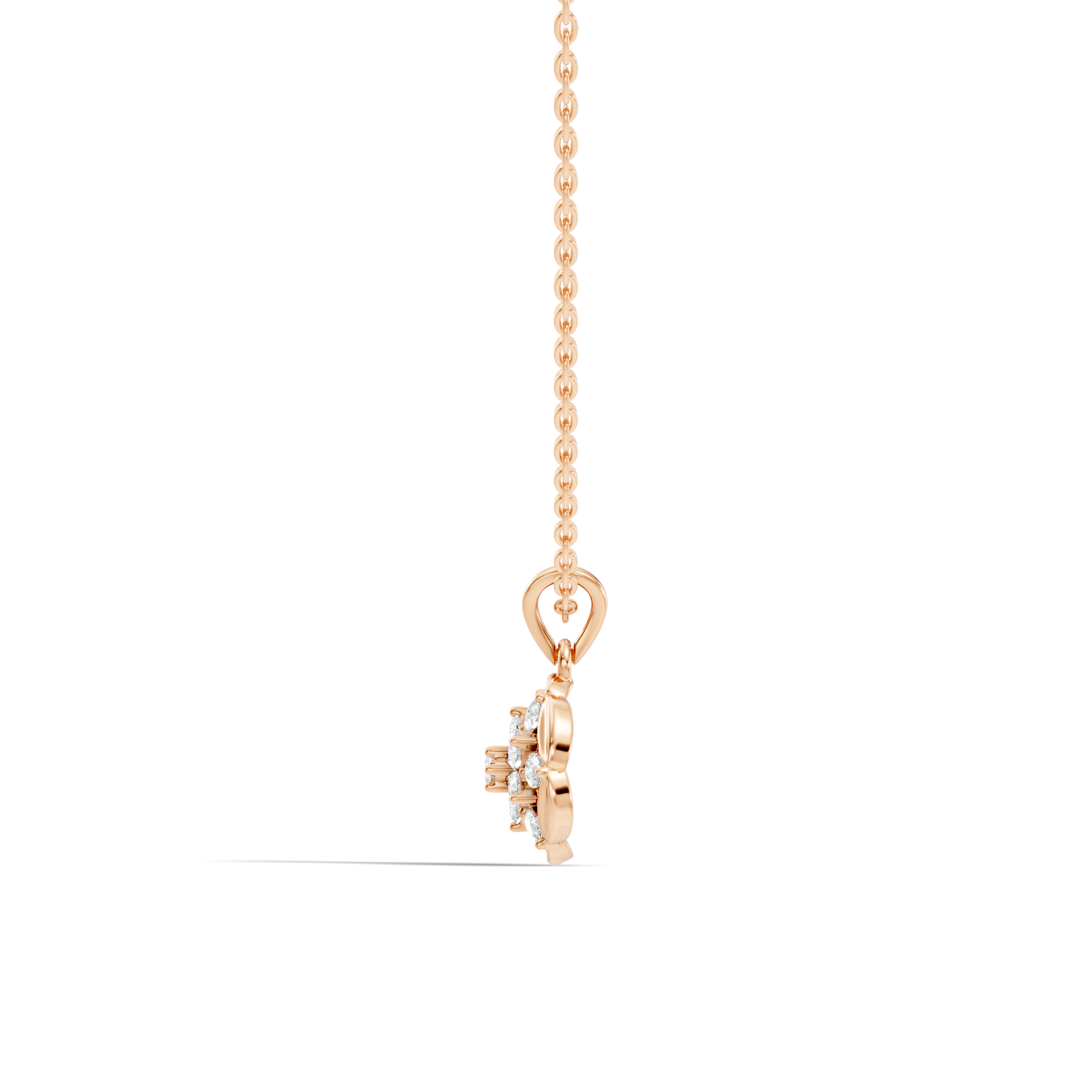 Flower Cluster Medallion Diamond Pendant