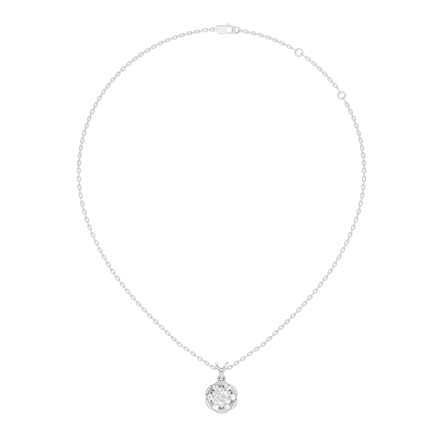 Flower Cluster Medallion Diamond Pendant