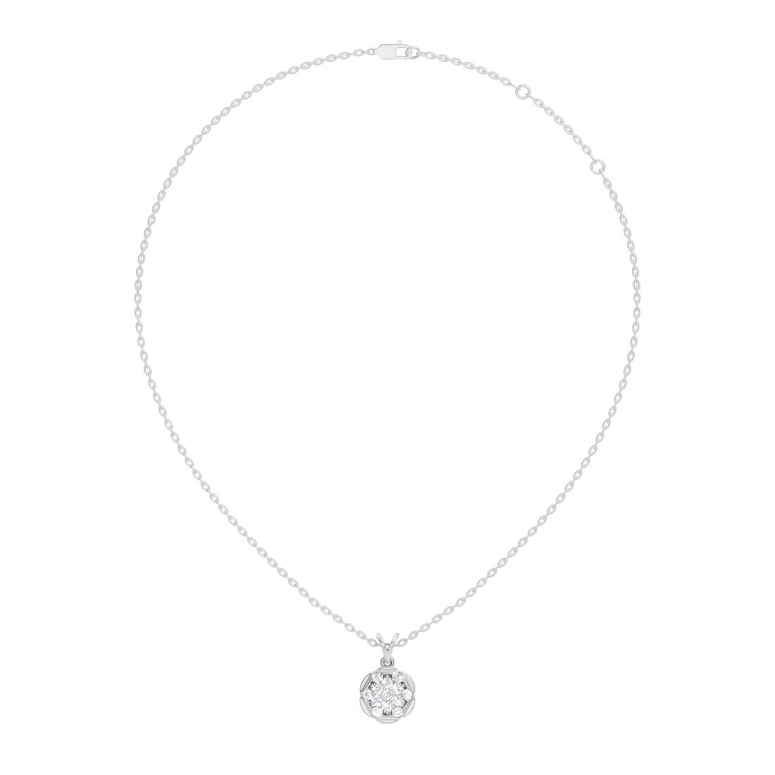 Flower Cluster Medallion Diamond Pendant