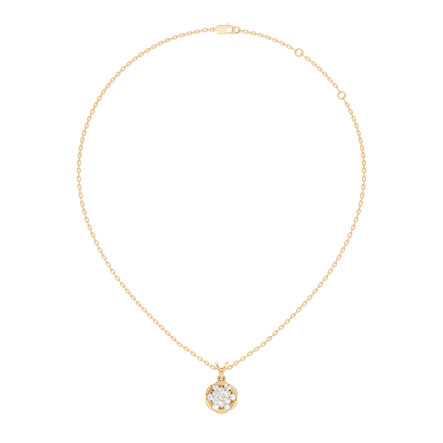 Flower Cluster Medallion Diamond Pendant