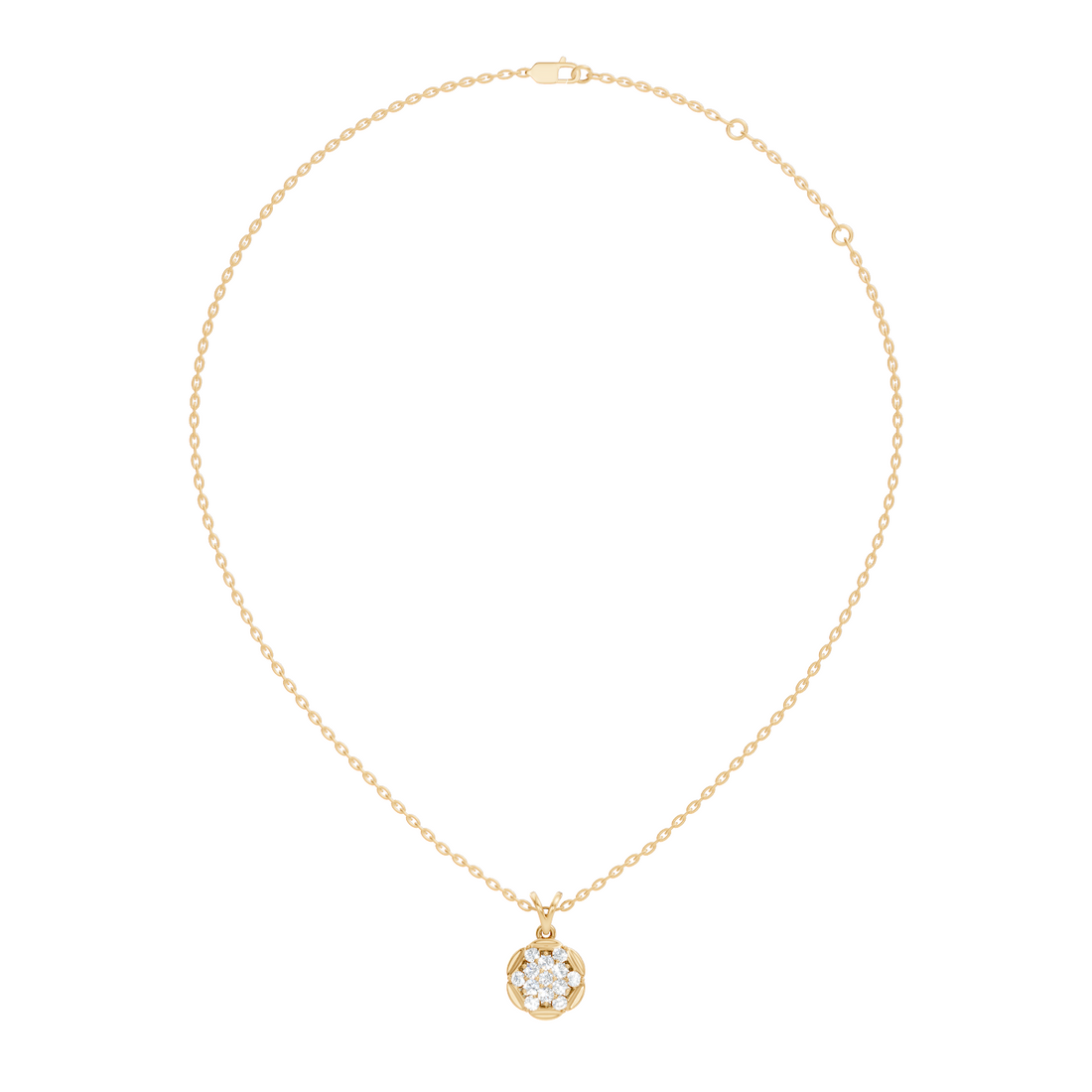 Flower Cluster Medallion Diamond Pendant