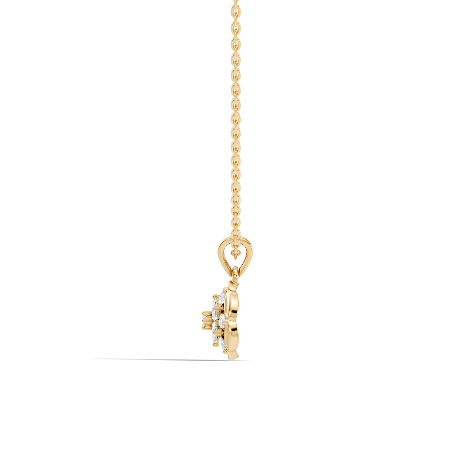 Flower Cluster Medallion Diamond Pendant
