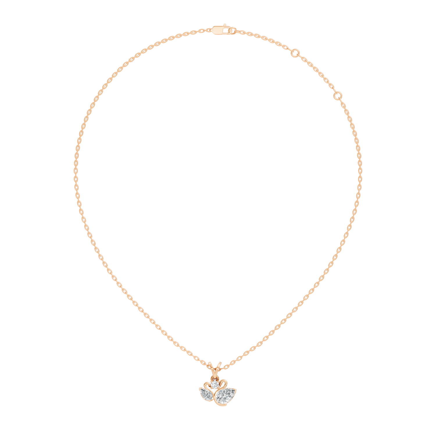 Dual Swan Diamond Motif Pendant
